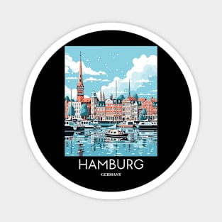 A Pop Art Travel Print of Hamburg - Germany Magnet